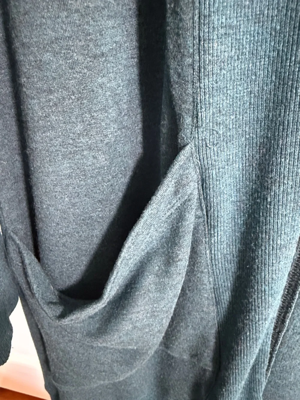L.L. Bean Slouchy Longline Modal Cardigan Oversized Pockets  Teal M